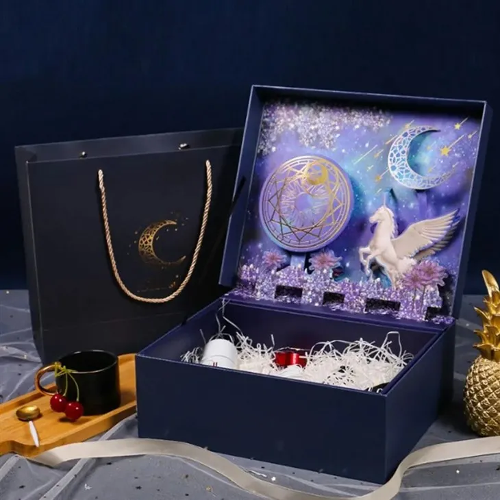 Boîte-cadeau en papier de peinture de sculpture 3D