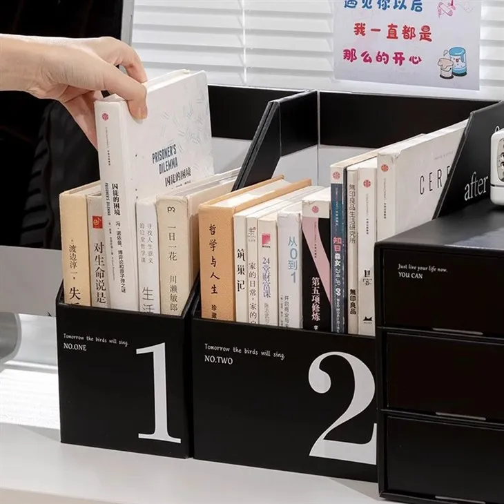 Boîtes de rangement pour classeurs en carton pour bureau