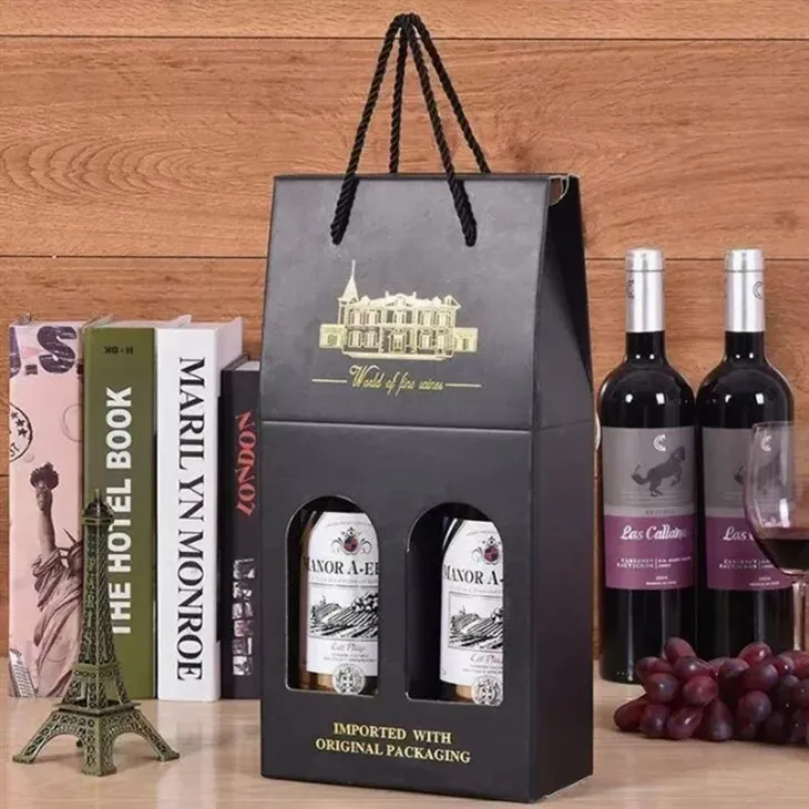 Caisses à vin en carton avec fenêtres