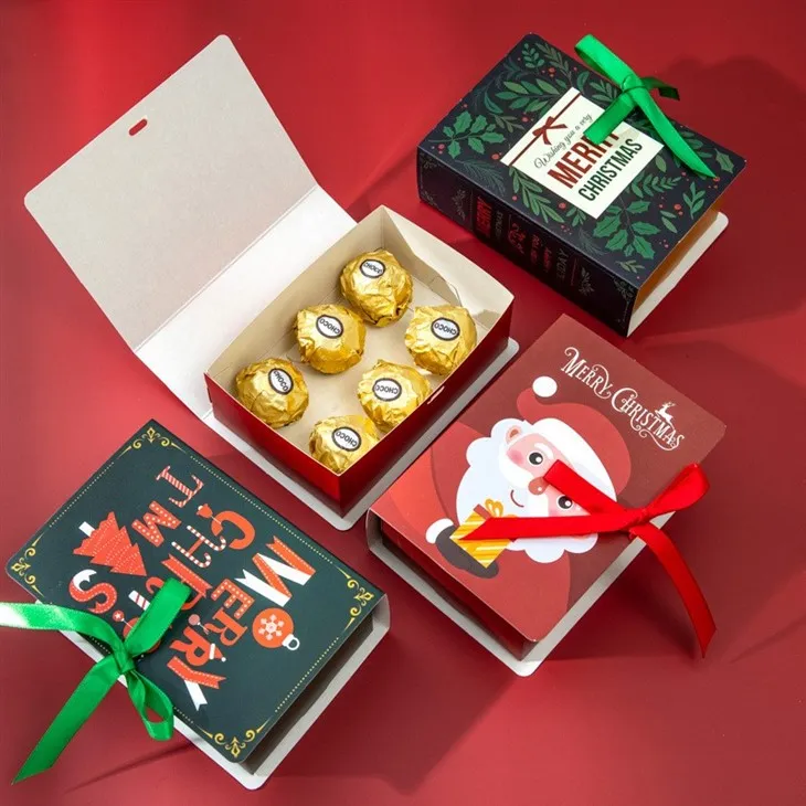 Coffrets cadeaux de chocolat de Noël avec couvercles