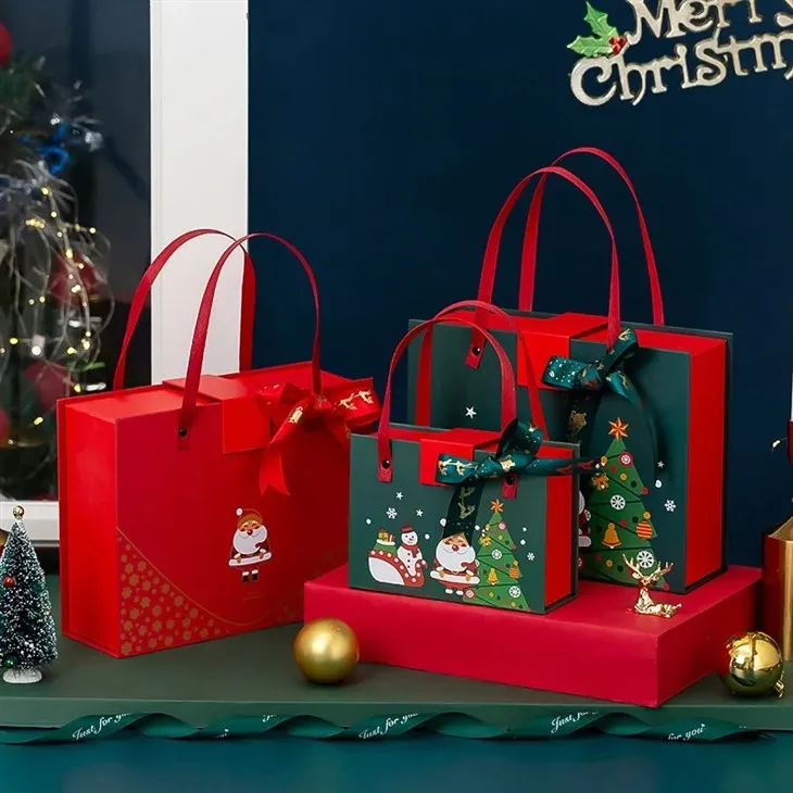 Coffrets cadeaux de luxe de Noël avec poignées