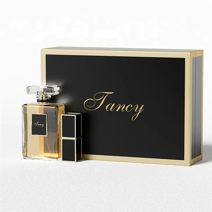 Coffret cadeau de luxe avec parfum et rouge à lèvres
