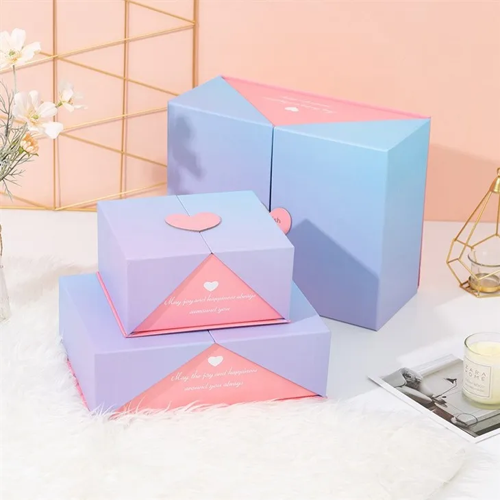 Coffrets cadeaux de luxe à double porte arc-en-ciel