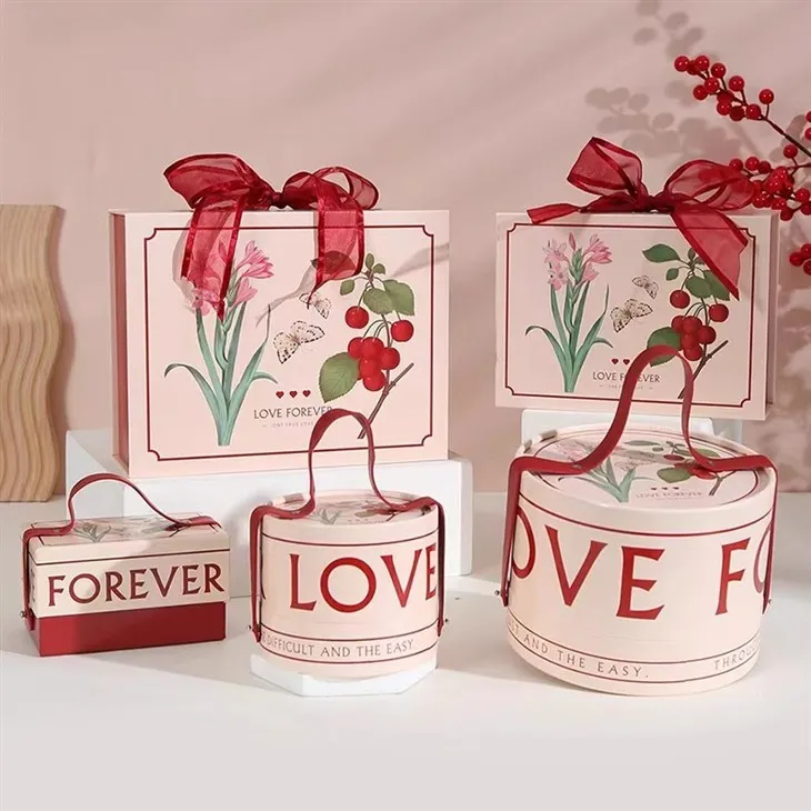 Coffrets cadeaux ronds de luxe pour bonbons de mariage