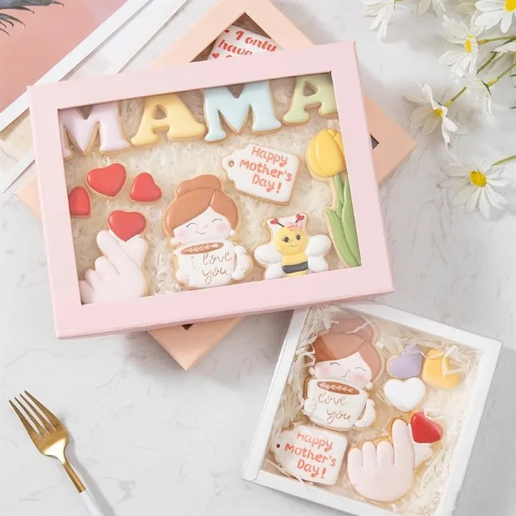 Boîte d'emballage de biscuits en carton rose