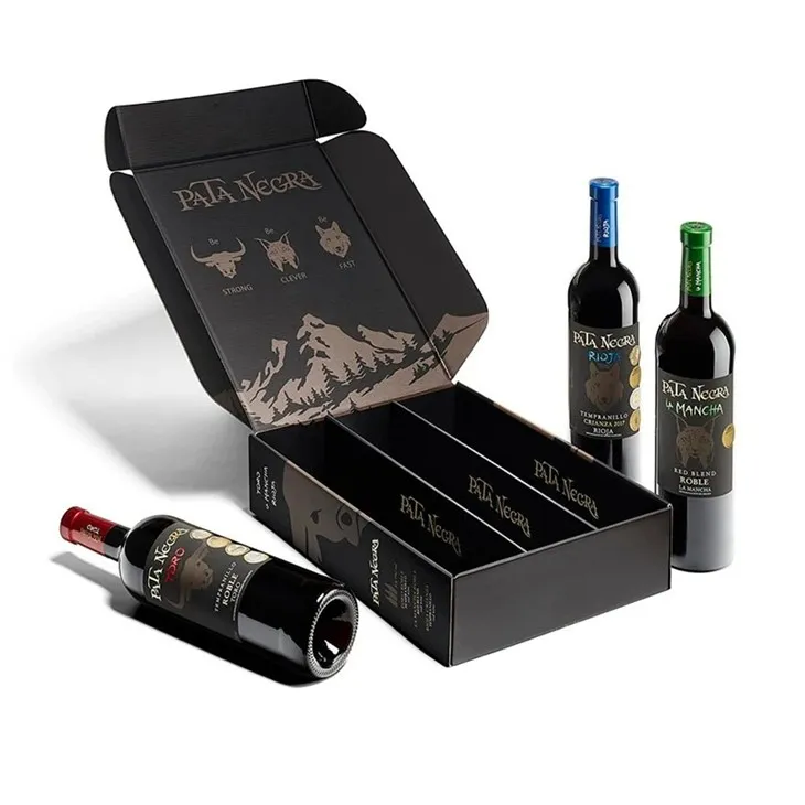 Coffret d'expédition de vin personnalisé pour 3 bouteilles