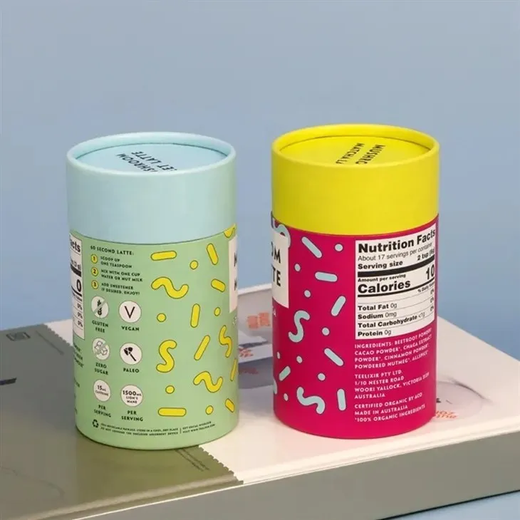 Boîtes d'emballage de thé en carton cylindrique