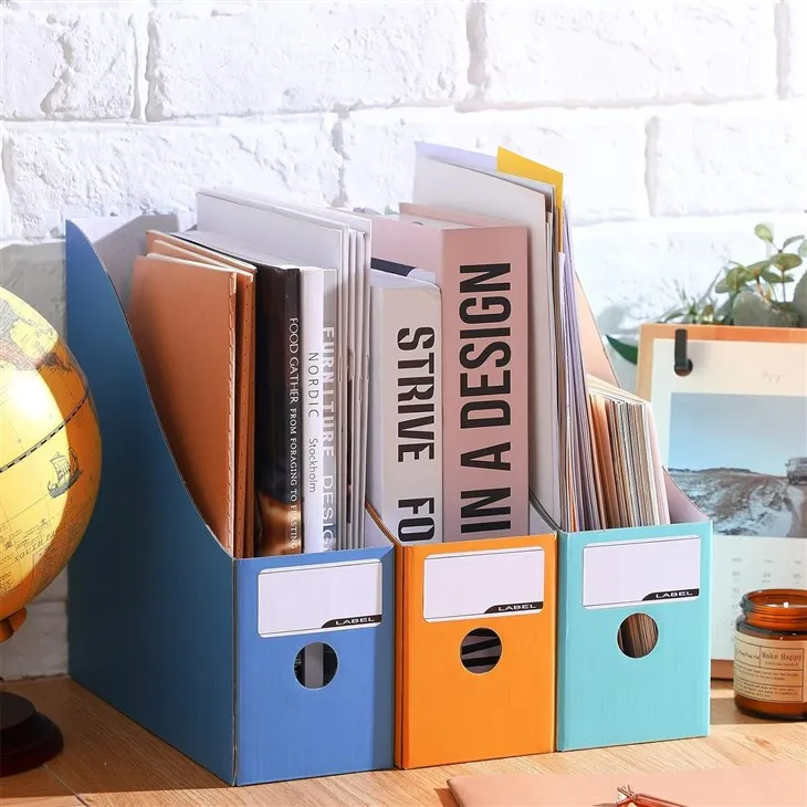 Porte-revues vertical en carton pour bureau