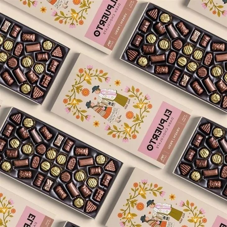 Boîtes d'emballage de barres de chocolat en papier pliable