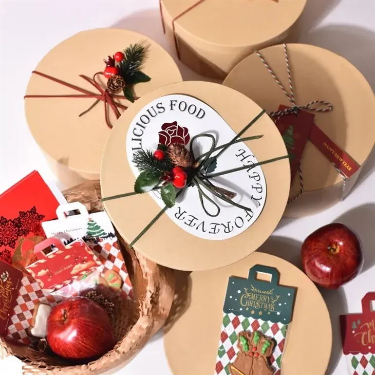 Coffrets cadeaux de pâtisserie de Noël avec couvercles