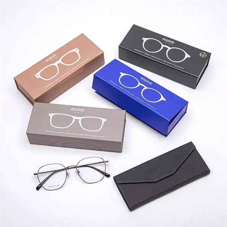 Boîtes d'emballage de lunettes magnétiques en carton coloré