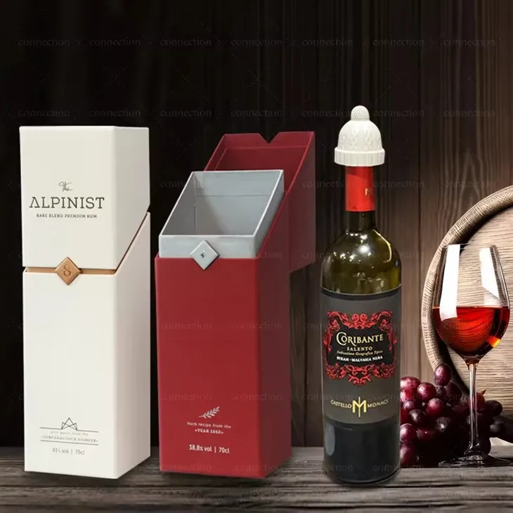 Coffret d'emballage de vin en carton rigide de luxe