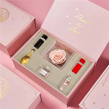 Coffrets cadeaux de mini parfums roses de luxe